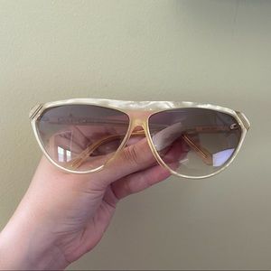 Vintage Courreges Paris Gold/Ivory Ombré Sunglasses